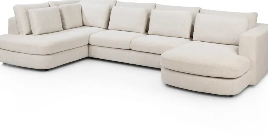 Adino, Ottomane links - 2,5 zits zonder arm - longchair rechts