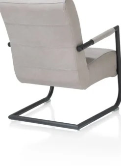 Angelica, bijzetfauteuil - leder Cuba - charcoal