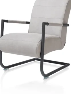 Angelica, bijzetfauteuil - leder Cuba - charcoal