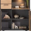 Avalon, highboard 120 cm - 2-deuren + 2-laden + 1-klep (+ LED) - natural