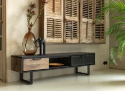 Avalon, tv-dressoir 160 cm - 2-laden + 1-niche - Driftwood