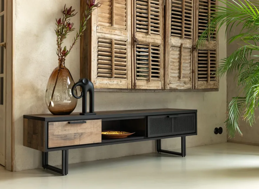 Avalon, tv-dressoir 160 cm - 2-laden + 1-niche - Driftwood