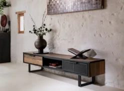 Avalon, tv-dressoir 200 cm - 2-laden + 1-niche - Driftwood