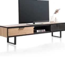 Avalon, tv-dressoir 200 cm - 2-laden + 1-niche - Driftwood