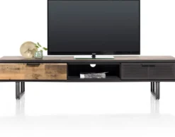 Avalon, tv-dressoir 200 cm - 2-laden + 1-niche - Driftwood