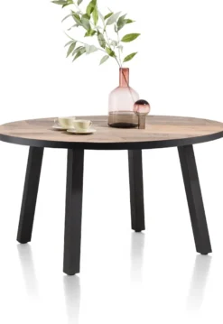 Avalox, eetkamertafel rond 130 x 110 cm - kleur driftwood - 4 poot