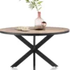 Avalox, eetkamertafel rond 130 x 110 cm - kleur driftwood - centrale poot