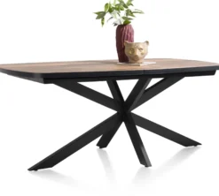 Avalox, uitschuiftafel ovaal 190 (+ 60) x 110 cm - kleur driftwood - centrale poot