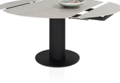Avellino, uitschuiftafel rond 90 (+ 2 x 30 cm) x 150 cm