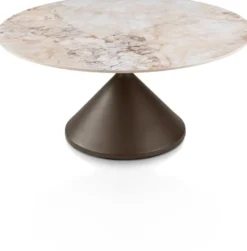 Avelli, salontafel rond 90 cm - steelbrown + keramiek blad