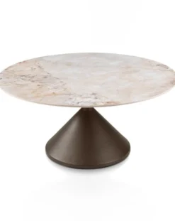 Avelli, salontafel rond 90 cm - steelbrown + keramiek blad