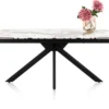 Axelle, Uitschuiftafel 180 (+2 x 40 cm) x 90 cm, keramiek, marble creme