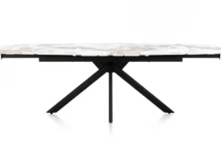 Axelle, Uitschuiftafel 180 (+2 x 40 cm) x 90 cm, keramiek, marble creme
