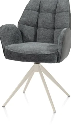 Bell, armstoel - creme frame - draaibaar - pocket - combi Calabria/Vada - Antraciet