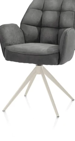 Bell, armstoel - creme frame - draaibaar - relax - pocket - stof Calabria - Antraciet