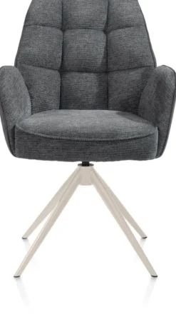 Bell, armstoel - creme frame - draaibaar - relax - pocket - combi Calabria/Vada - Antraciet