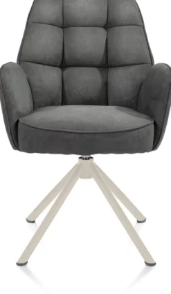 Bell, armstoel - creme frame recht - draaibaar - pocket - stof Calabria - Antraciet