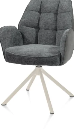 Bell, armstoel - creme frame recht - draaibaar - pocket - combi Calabria/Vada - Antraciet