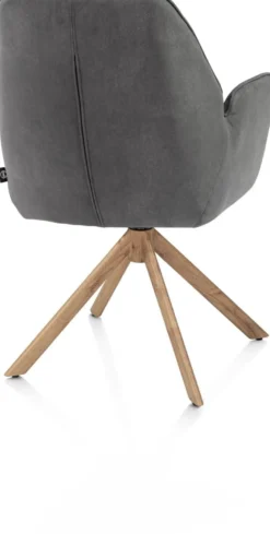 Bell, armstoel - eikenprint frame - draaibaar - relax - pocket - stof Calabria - Antraciet