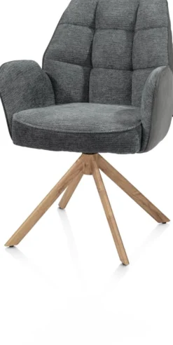 Bell, armstoel - eikenprint frame - draaibaar - relax - pocket - combi Calabria/Vada - Antraciet