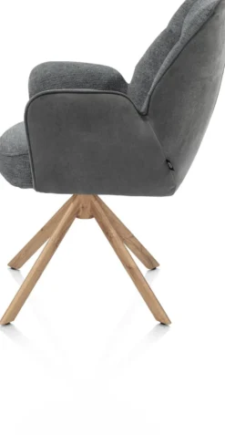 Bell, armstoel - eikenprint frame - draaibaar - relax - pocket - combi Calabria/Vada - Antraciet