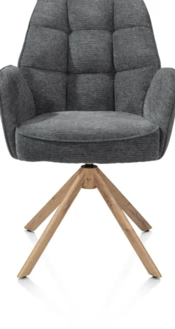 Bell, armstoel - eikenprint frame - draaibaar - relax - pocket - combi Calabria/Vada - Antraciet