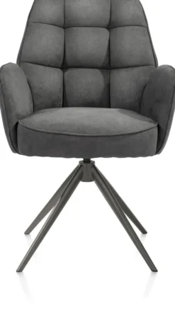 Bell, armstoel - grafiet frame - draaibaar - pocket - stof calabria - Antraciet