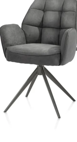 Bell, armstoel - grafiet frame - draaibaar - pocket - stof calabria - Antraciet