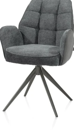 Bell, armstoel - grafiet frame - draaibaar - pocket - combi Calabria/Vada - Antraciet