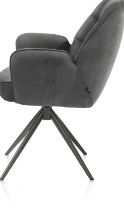 Bell, armstoel - grafiet frame - draaibaar - relax - pocket - stof Calabria - Antraciet