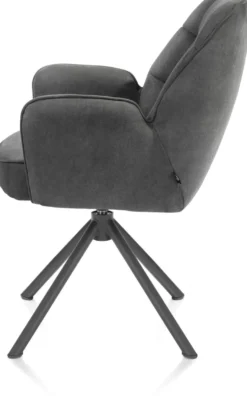 Bell, armstoel - grafiet frame recht - draaibaar - pocket - stof Calabria - Antraciet