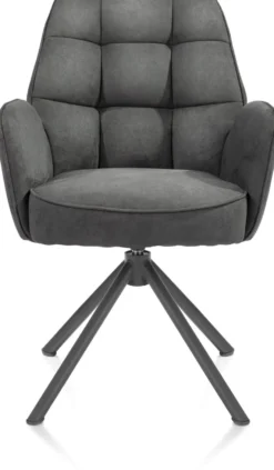 Bell, armstoel - grafiet frame recht - draaibaar - pocket - stof Calabria - Antraciet