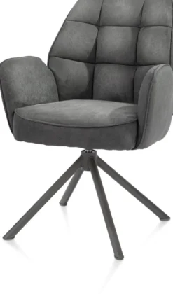 Bell, armstoel - grafiet frame recht - draaibaar - pocket - stof Calabria - Antraciet