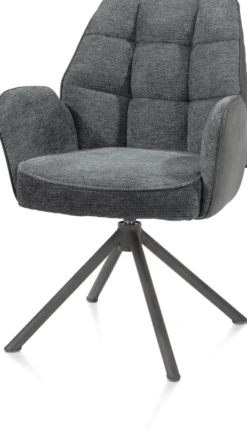 Bell, armstoel - grafiet frame recht - draaibaar - pocket - combi Calabria/Vada - Antraciet