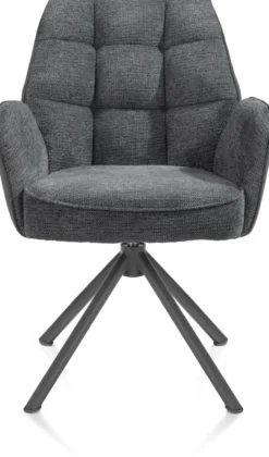 Bell, armstoel - grafiet frame recht - draaibaar - pocket - combi Calabria/Vada - Antraciet