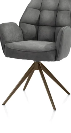 Bell, armstoel - steelbrown frame - draaibaar - pocket - stof Calabria - Antraciet