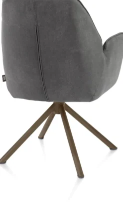Bell, armstoel - steelbrown frame recht - draaibaar - pocket - stof Calabria - Antraciet