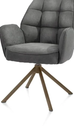 Bell, armstoel - steelbrown frame recht - draaibaar - pocket - stof Calabria - Antraciet