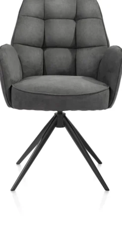 Bell, armstoel - zwart frame - draaibaar - relax - pocket - stof Calabria - Antraciet
