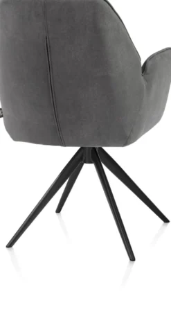 Bell, armstoel - zwart frame - draaibaar - relax - pocket - stof Calabria - Antraciet