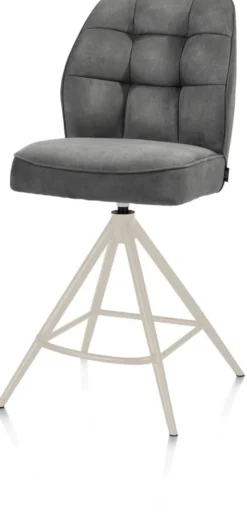 Bell, barstoel - creme frame - draaibaar - pocket - stof calabria - Antraciet