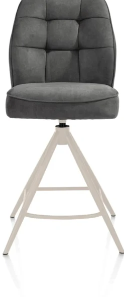 Bell, barstoel - creme frame - draaibaar - pocket - stof calabria - Antraciet