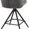 Bell, barstoel - zwart frame - draaibaar - pocket - stof calabria - Antraciet