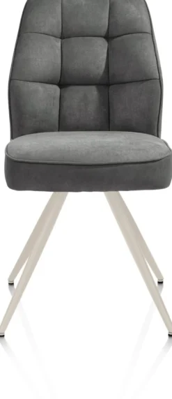 Bell, eetkamerstoel - creme frame - pocket - stof Calabria - Antraciet