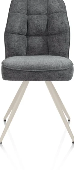 Bell, eetkamerstoel - creme frame - pocket - combi Calabria/Vada - Antraciet