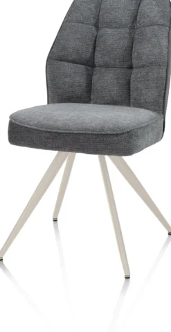 Bell, eetkamerstoel - creme frame - pocket - combi Calabria/Vada - Antraciet