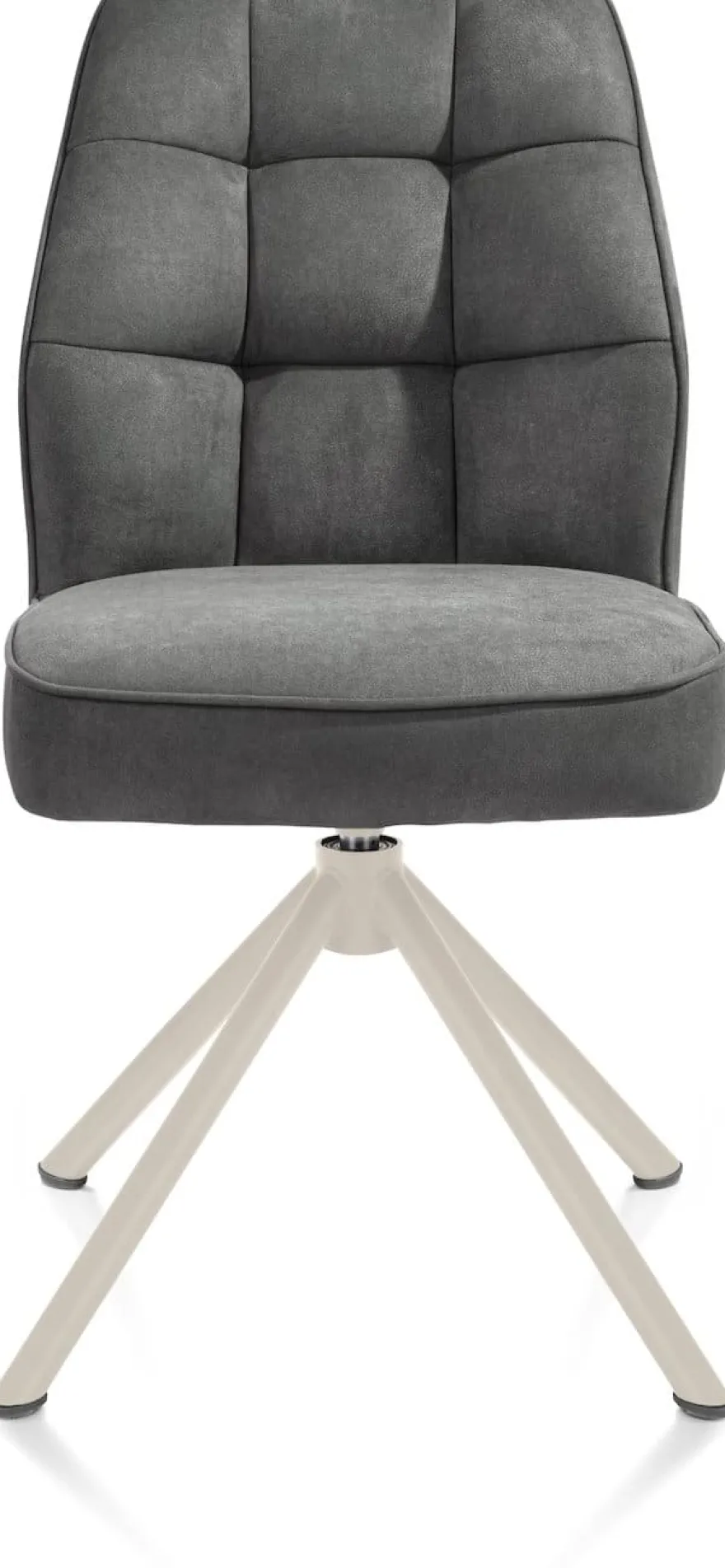 Bell, eetkamerstoel - creme frame recht - draaibaar - pocket - stof Calabria - Antraciet