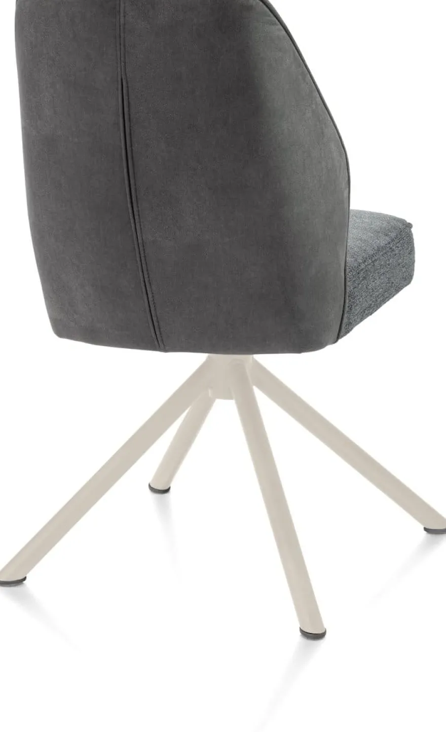 Bell, eetkamerstoel - creme frame recht - draaibaar - pocket - combi Calabria/Vada - Antraciet