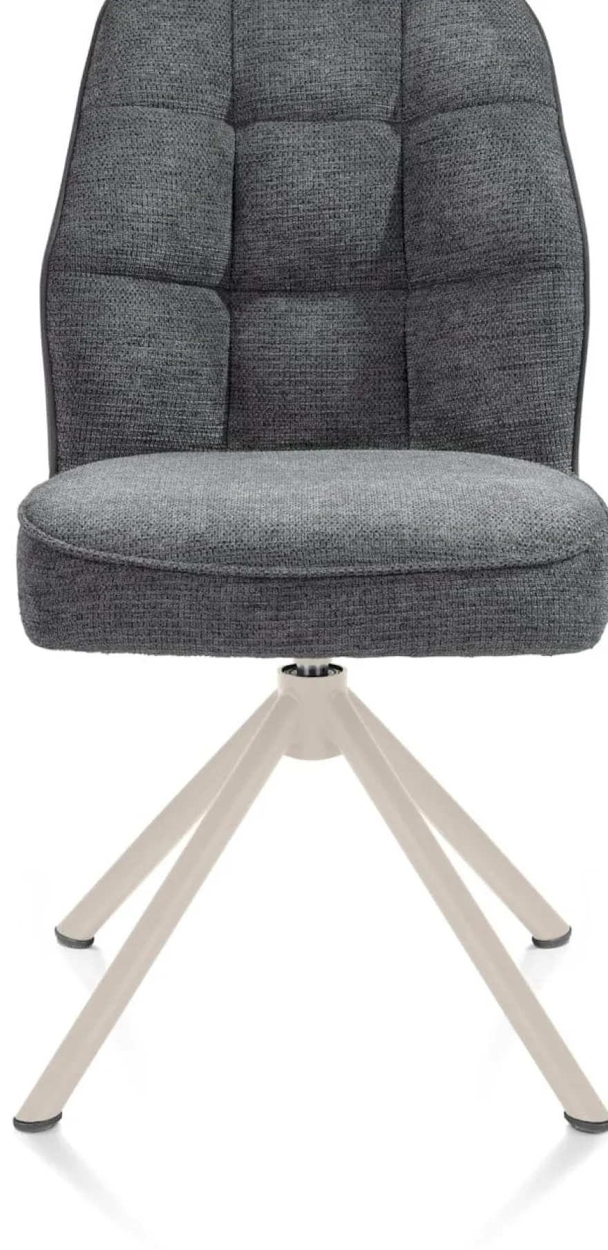 Bell, eetkamerstoel - creme frame recht - draaibaar - pocket - combi Calabria/Vada - Antraciet