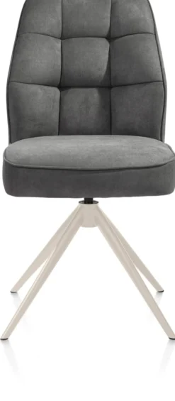 Bell, eetkamerstoel - creme frame - draaibaar - relax - pocket - stof Calabria - Antraciet